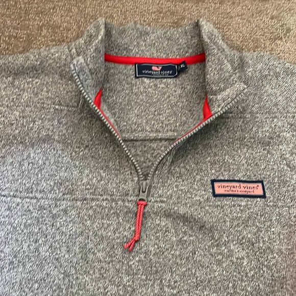 Vineyard Vine Men’s Grey Sweater Quarter Zip Pullover Size XL - Picture 3 of 8